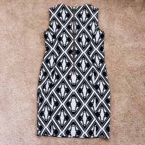 New Calvin Klein Geometric Pattern Sheath Dress